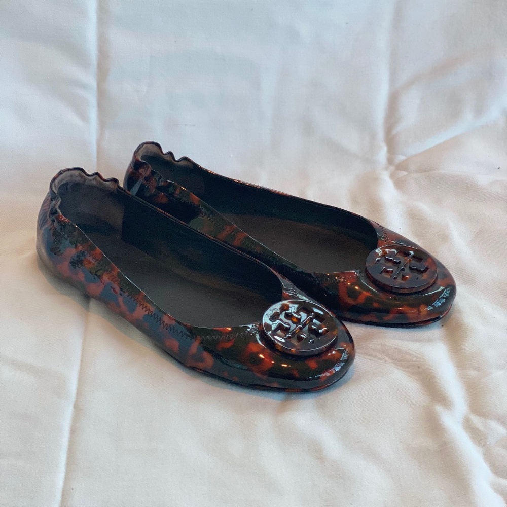 Tory Burch Patent Leather Animal print Ballet flats